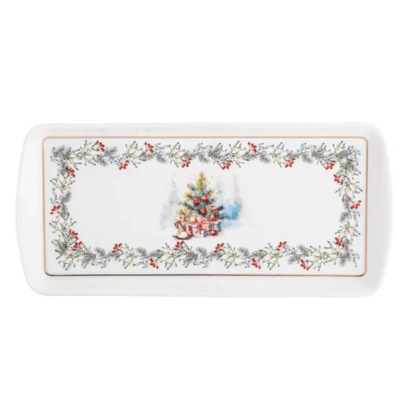 Patera Półmisek Świąteczny Porcelanowy Świąteczny 27,5cm