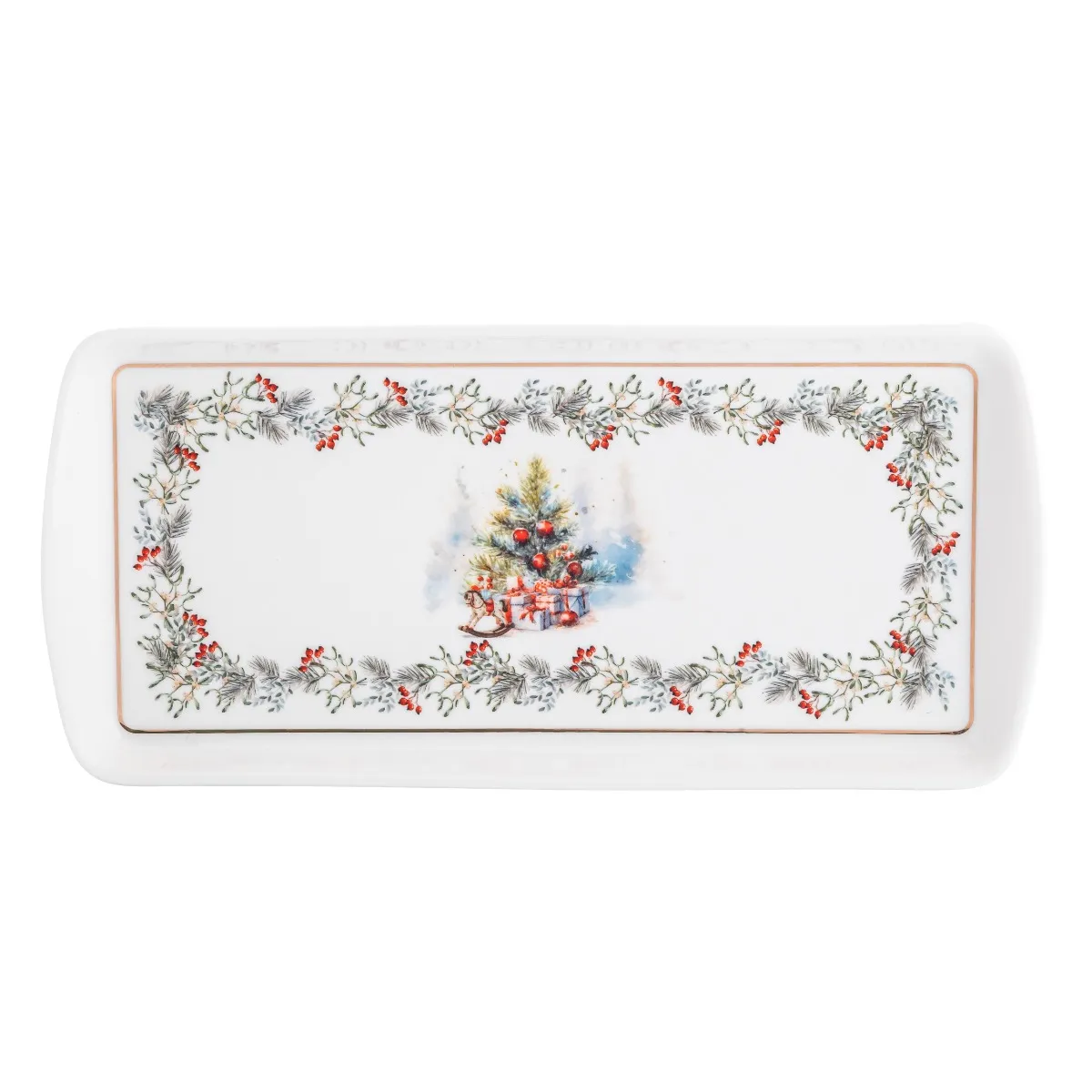 Patera Półmisek Świąteczny Porcelanowy Świąteczny 27,5cm