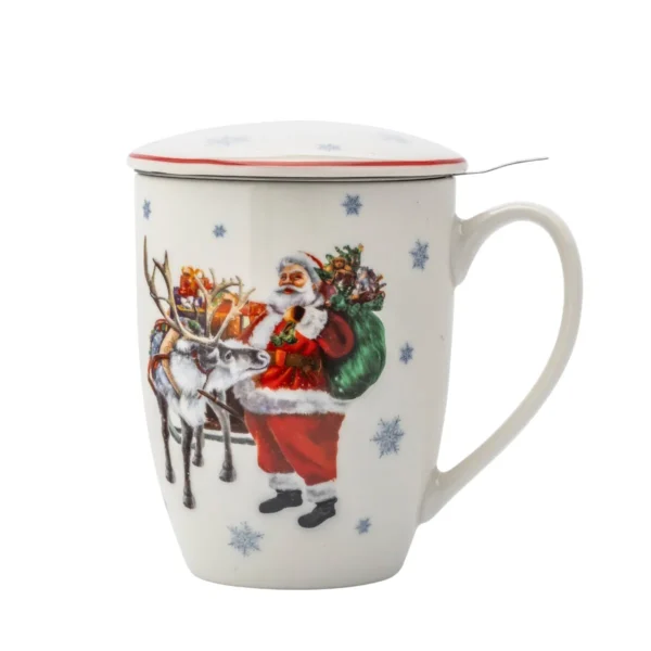 Kubek Świąteczny z zaparzaczem Mikołaj 340ml