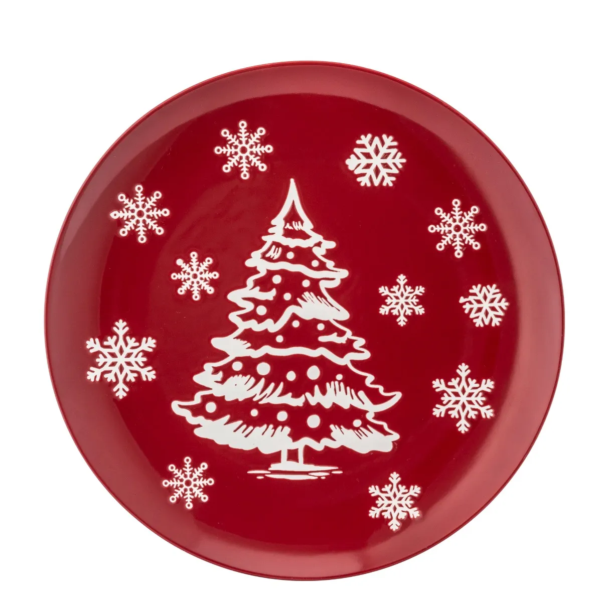 Talerz Deserowy Zimowa Choinka 19cm - obrazek 2