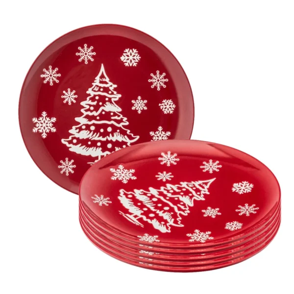 Talerz Deserowy Zimowa Choinka 19cm
