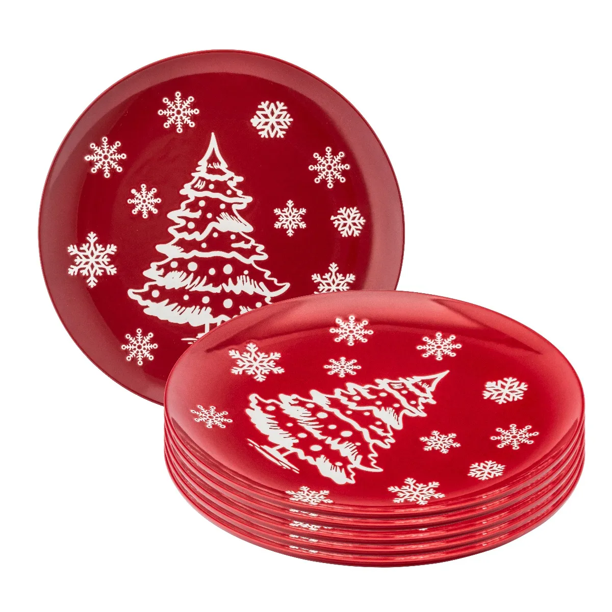 Talerz Deserowy Zimowa Choinka 19cm