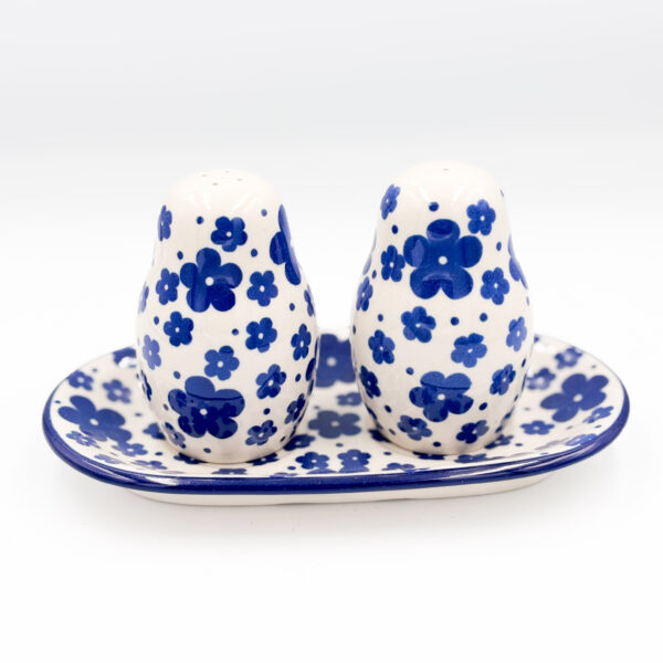 Kpl Pieprzniczka i Solniczka Bolesławiec Kwiaty