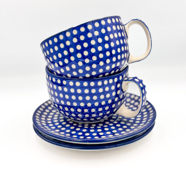 Duża Filiżanka Unikat Kropki 300ml Bolesławiec