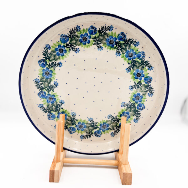 Duża Tacka Wianek Niebieski Bolesławiec 24cm h3cm